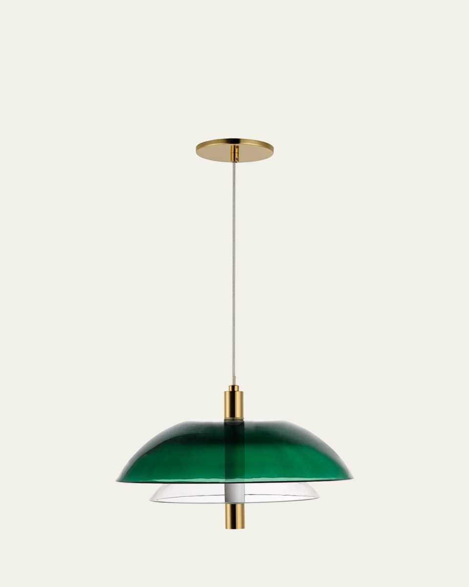 Nina Magon design from Studio M Arya Single Pendant - Emerald Green Clear Gold